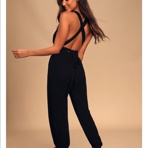 Lulus Lolinda Black Convertible Halter Romper